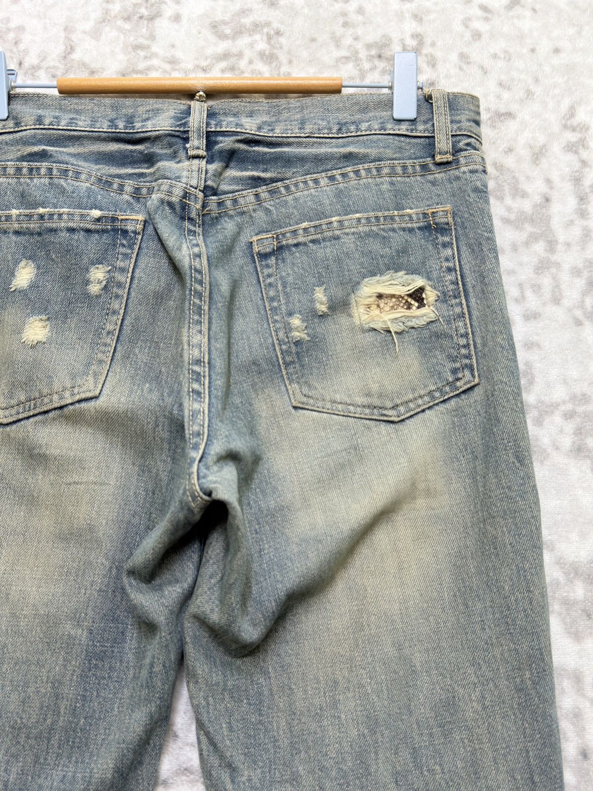 Schlussel Vintage Schlussel Y2K Grunge Distressed Denim Mud Wash Size US 30 / EU 46 - 13 Thumbnail