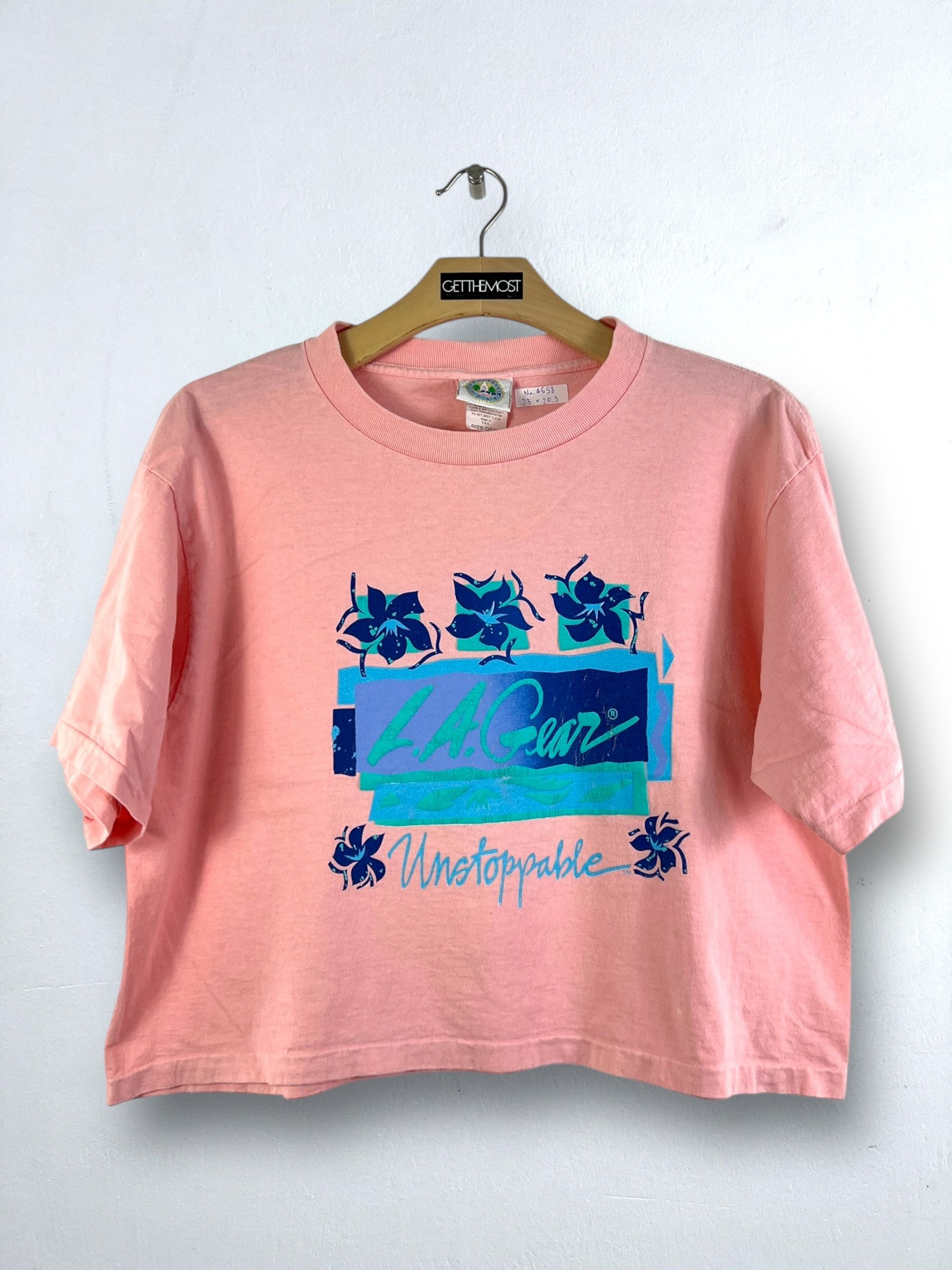 La Gear × Vintage No.4658 Vintage 90s Graphic Cropped Tee L.A. Gear (OSFA) Size US XL / EU 56 / 4 - 1 Thumbnail