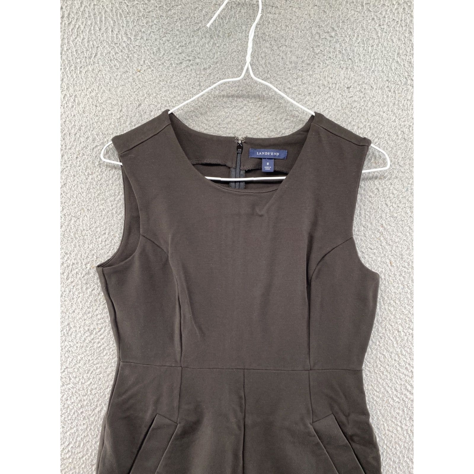 Lands' End Lands' End Dress Sleeveless Brown Stretch Pockets Size 8 Women Tank Dress Casual Formal Knee Length Size M / US 6-8 / IT 42-44 - 3 Thumbnail