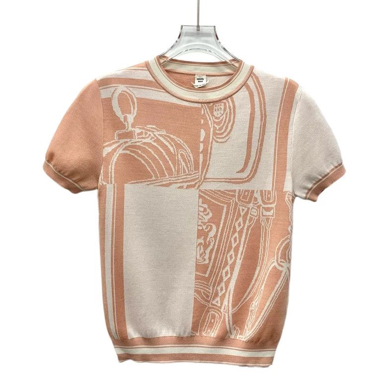 Hermes Hermes Colorblock Logo Print Silk T-Shirt-yf Size US XS / EU 42 / 0 - 1 Thumbnail
