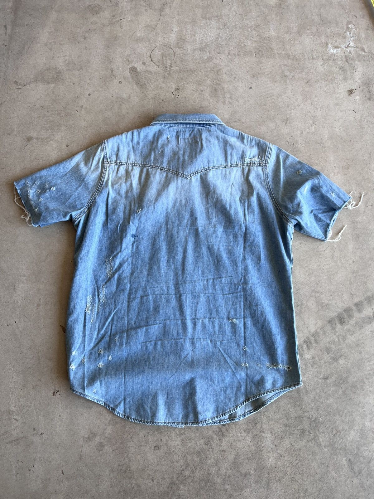 Saint Laurent Paris DISTRESSED DENIM WESTERN COWBOY SHIRT SNAP BUTTON L Size US L / EU 52-54 / 3 - 7 Thumbnail