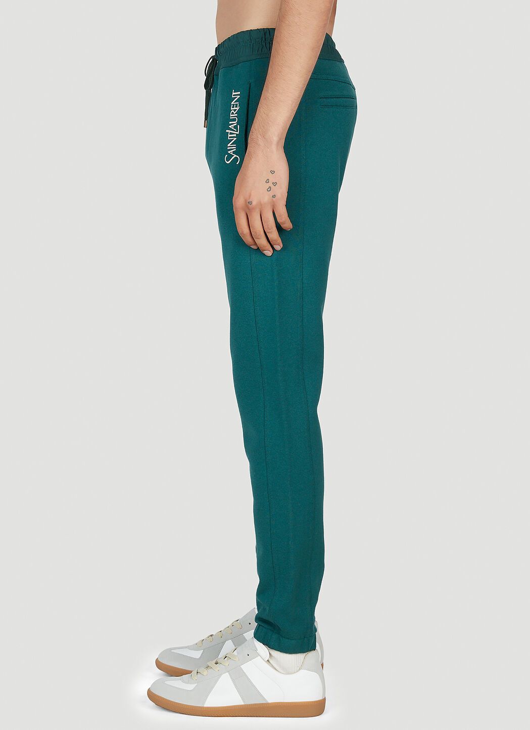 Saint Laurent Paris oc11z0526 736739 Sweatpants & Joggers in Fleece in Green Size US 32 / EU 48 - 3 Thumbnail