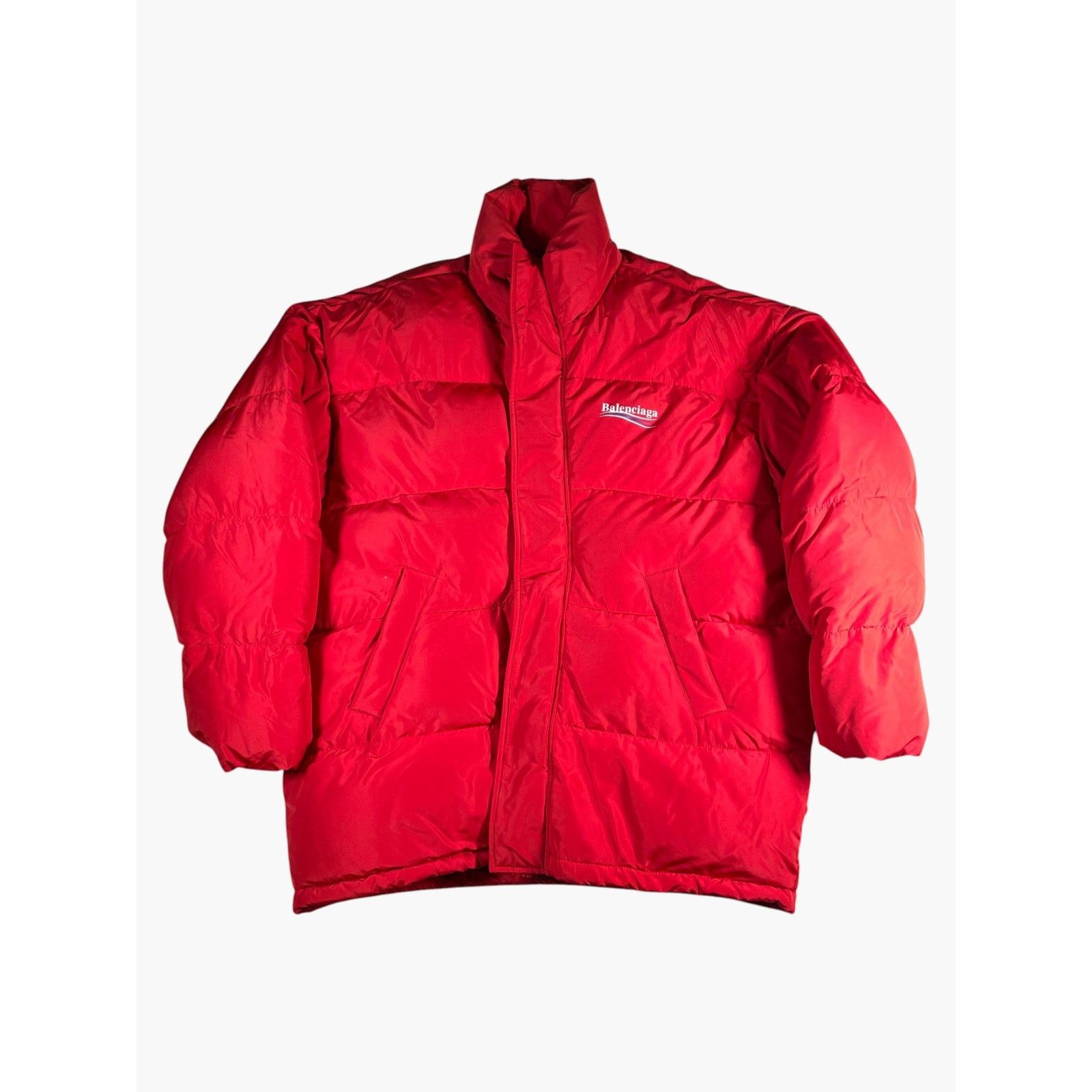 Balenciaga Balenciaga Campaign Logo Oversized Red Puffer Jacket Size US M / EU 48-50 / 2 - 1 Thumbnail