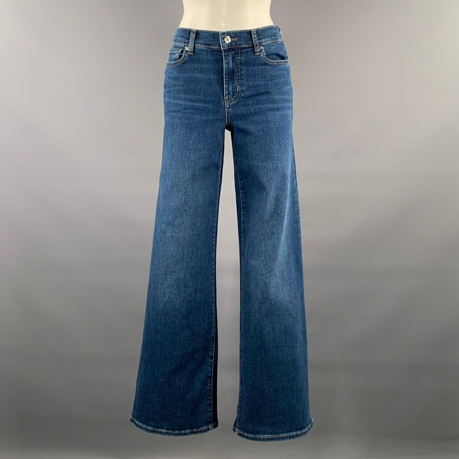 Frame FRAME Size 26 Blue Denim Straight Jeans Size 42" / US 20 - 1 Thumbnail