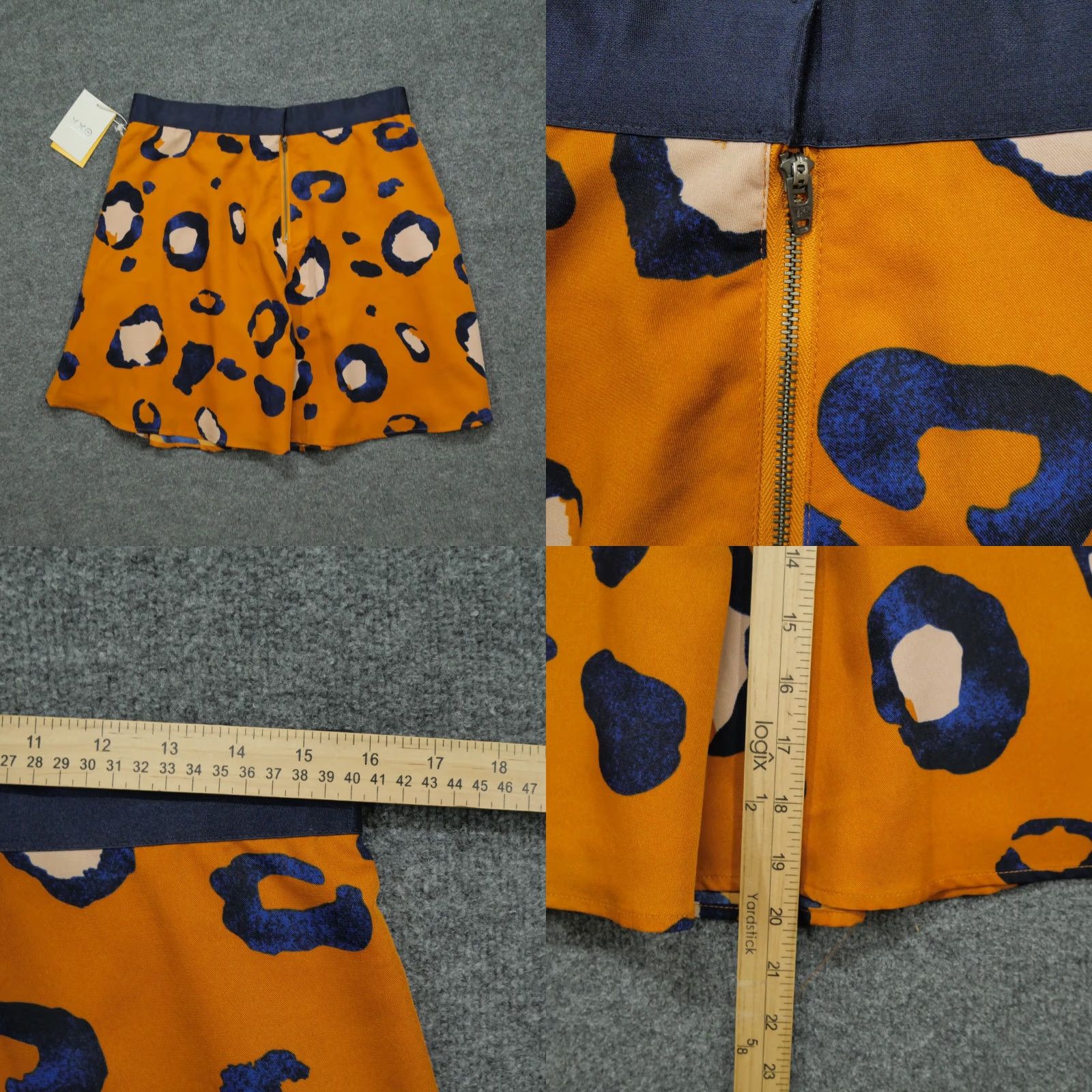 3.1 Phillip Lim VINTAGE 3.1 Phillip Lim Skirt Womens 14 Orange Blue Leopard Target Casual Size 36" / US 14 / IT 50 - 8 Thumbnail
