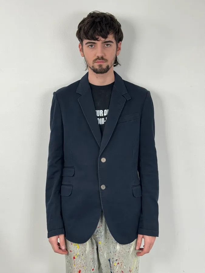 Gucci 2000s Gucci Navy Classy Blazer Jacket Size 42R - 2 Thumbnail