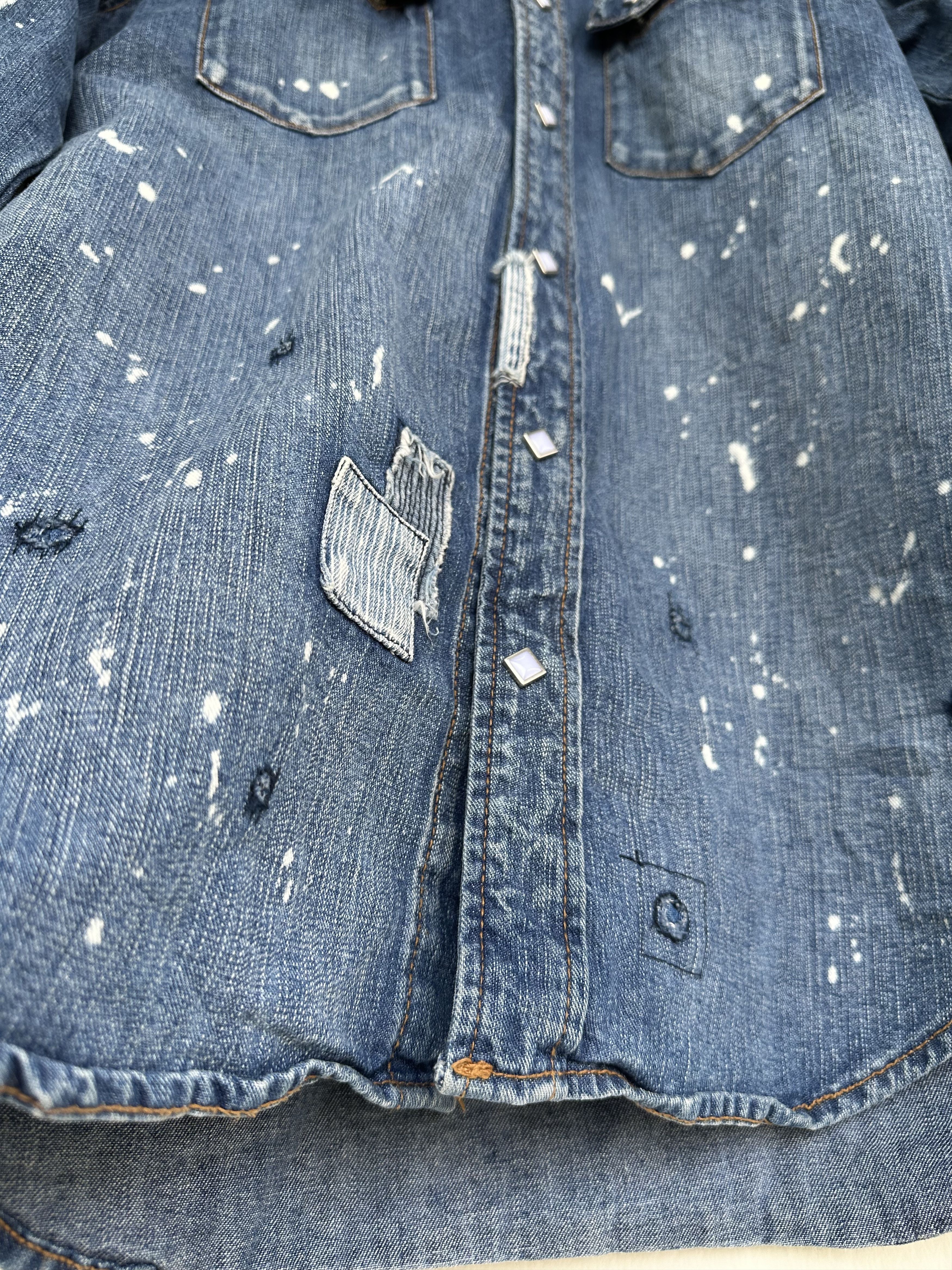 Takeo Kikuchi Vintage TK Paint Splatter Patchwork Western Shirt Size US L / EU 52-54 / 3 - 12 Thumbnail