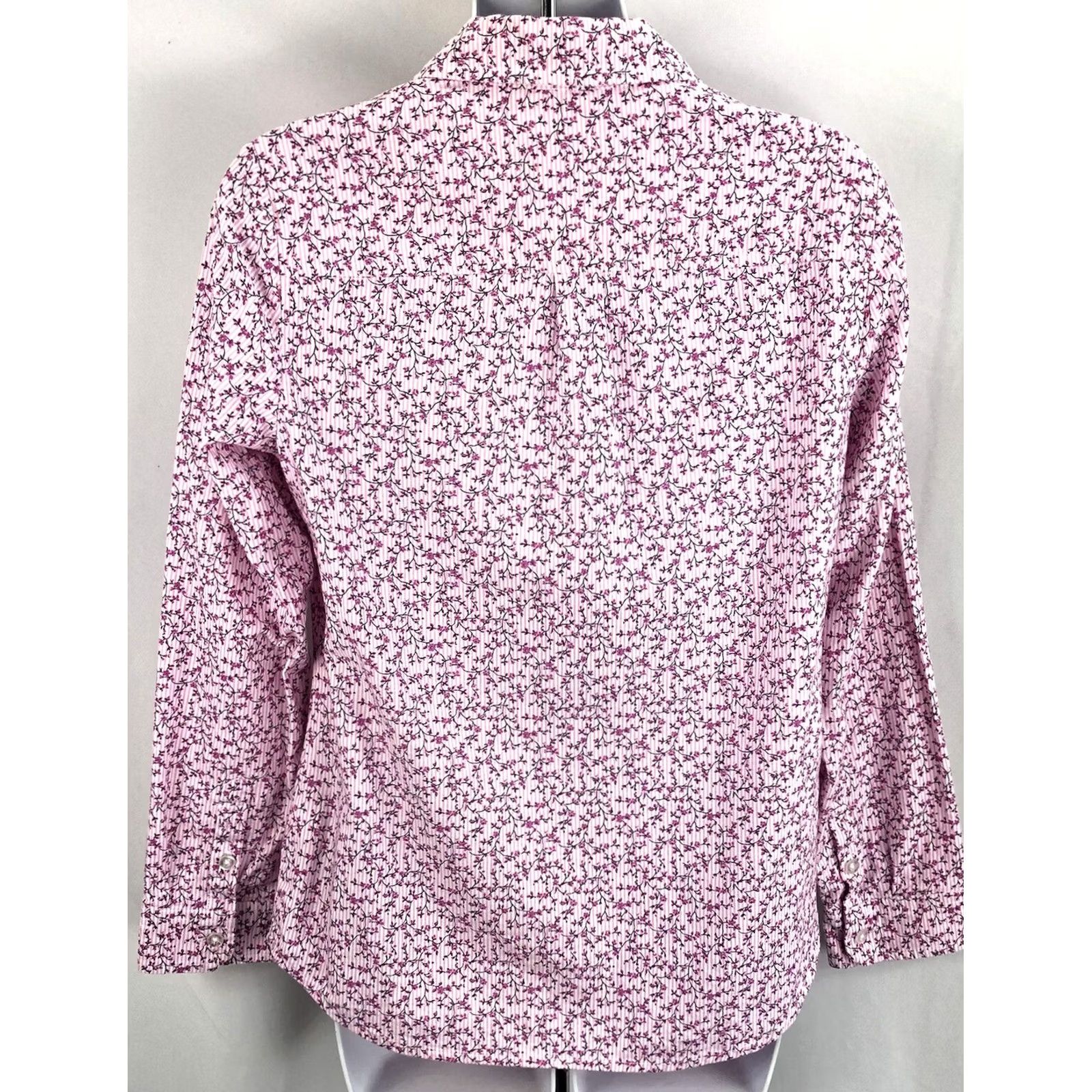 Croft & Barrow Croft & Barrow Button Up Top Small Pink Floral Longsleeve Cottage Fairy romantic Shirt Womens XS Size S / US 4 / IT 40 - 3 Thumbnail