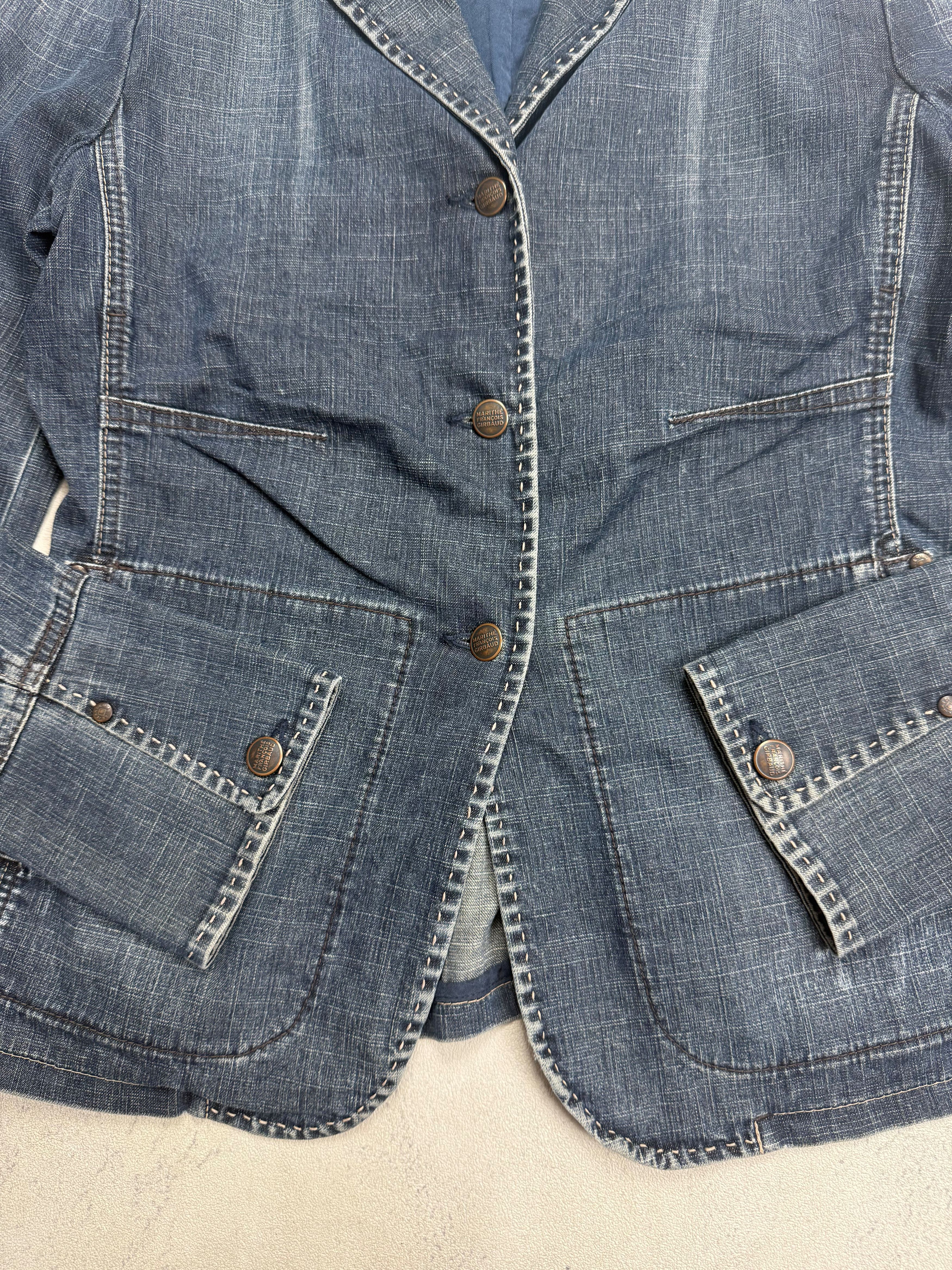 Marithe + Francois Girbaud Vintage Marithe Francois Girbaud Denim Blazer Jacket Size M / US 6-8 / IT 42-44 - 5 Thumbnail