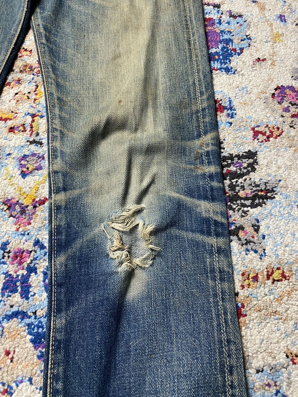 Evisu × Vintage Vintage Evisu Selvedge Slim Straight Distressed Jeans W27 Size US 27 - 18 Thumbnail
