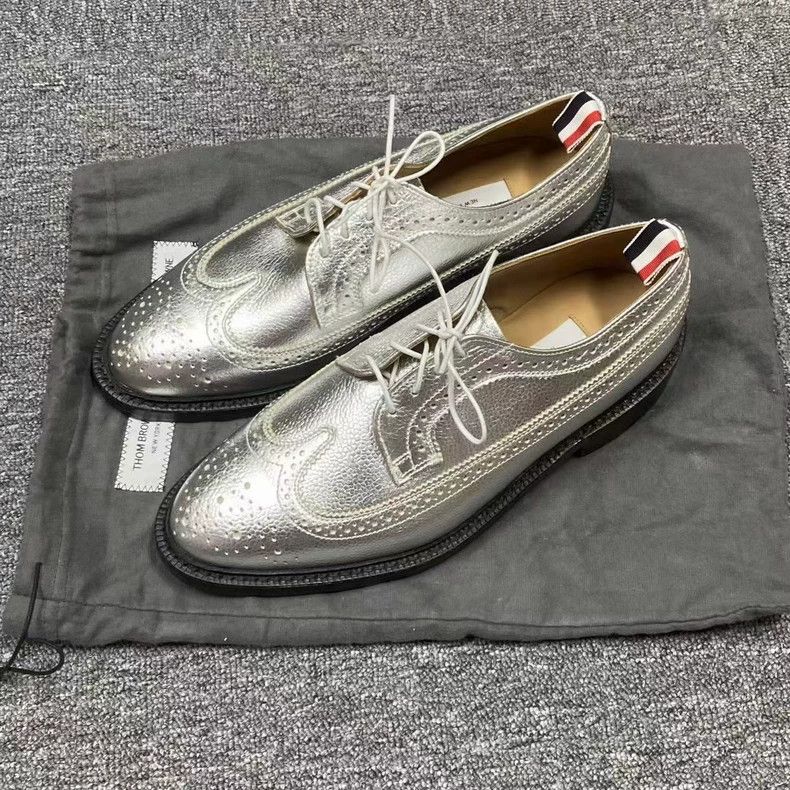 Thom Browne Thom Browne Silver cloth block carved leather shoes Size US 9 / EU 42 - 1 Thumbnail