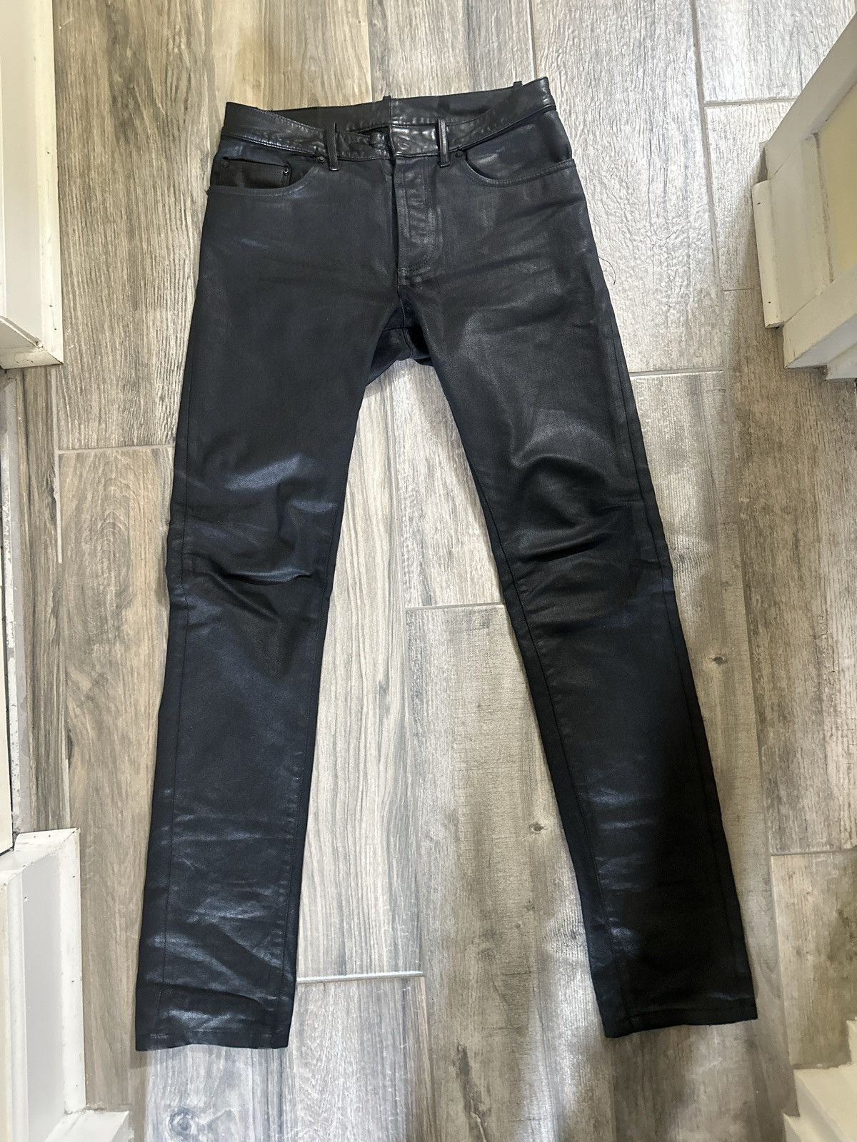 Balenciaga waxed denim