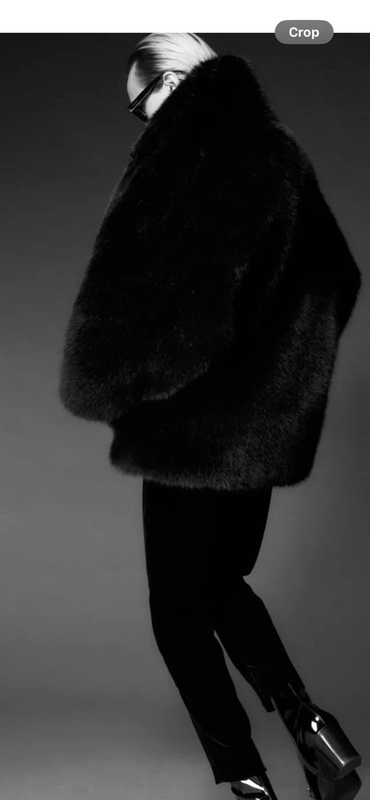 Saint Laurent men’s faux fur oversized coat. 46/S-XL. $8700