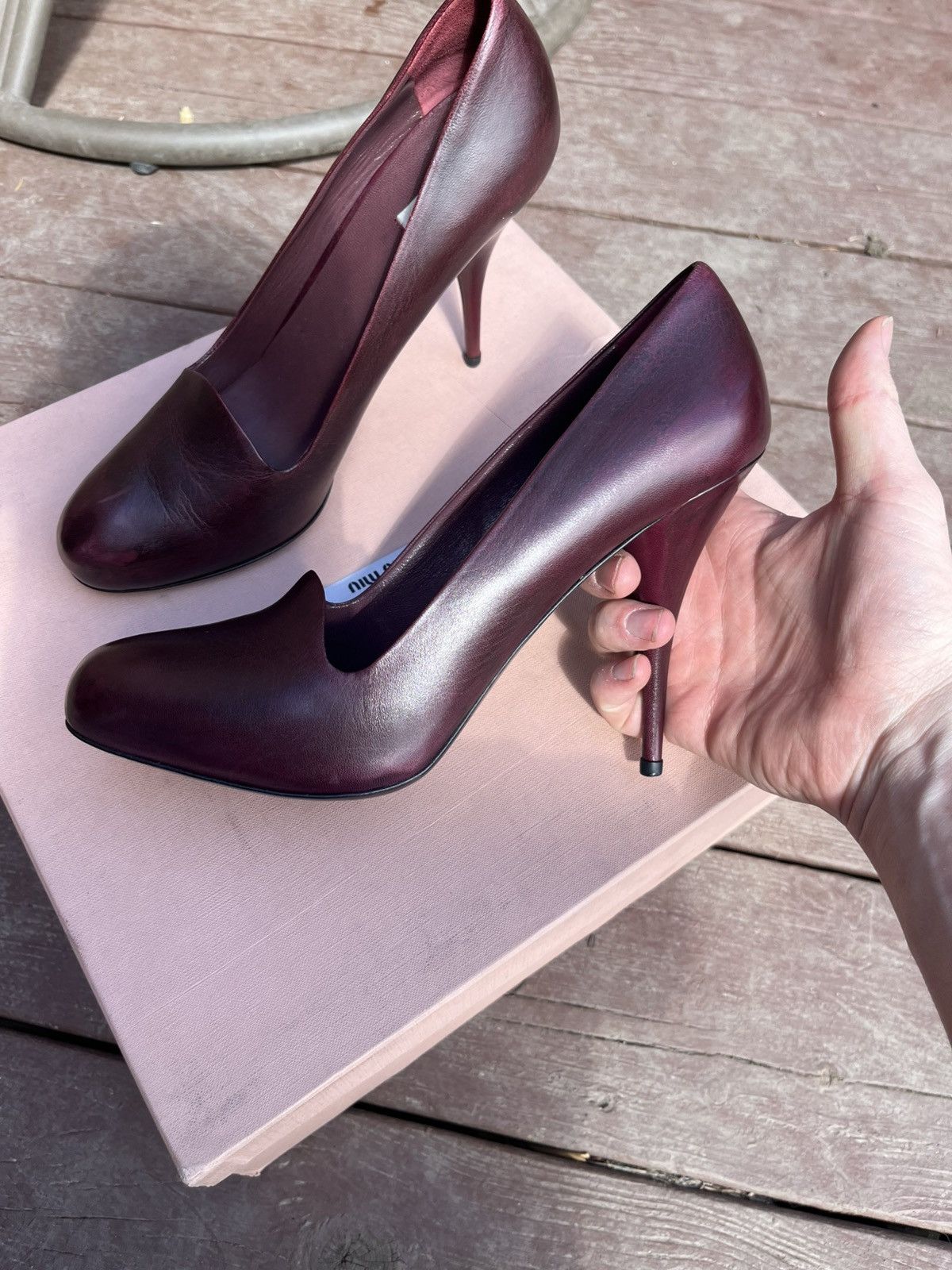 Miu Miu Miu Miu Burgundy Pumps Size US 10 / IT 40 - 4 Thumbnail