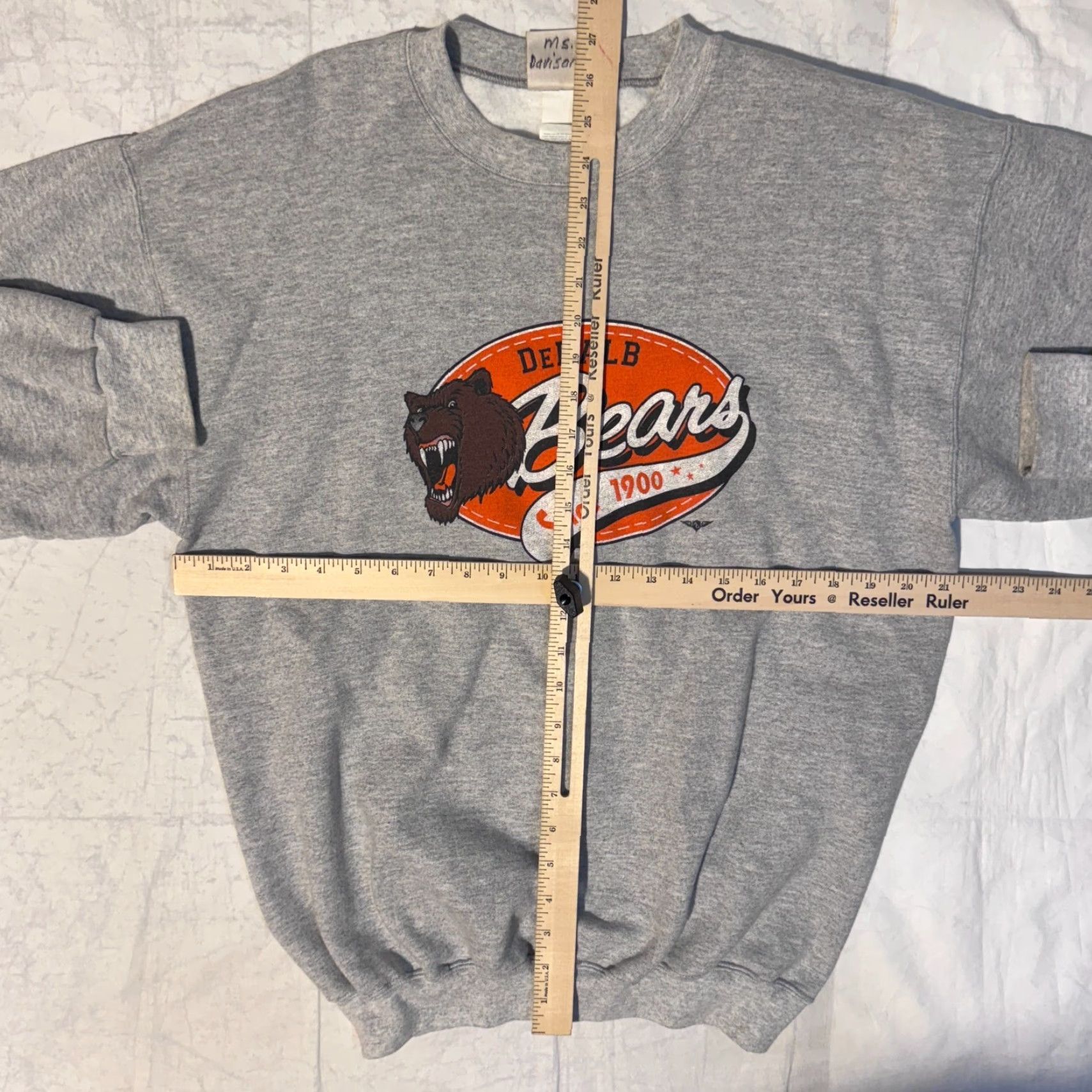 Hanes VINTAGE DeKalb Bears Hanes Sweatshirt M Crew Neck Long Sleeve Pullover Gray Cotton Embroidered Logo 90s Graphic Print Mens Size US M / EU 48-50 / 2 - 4 Thumbnail
