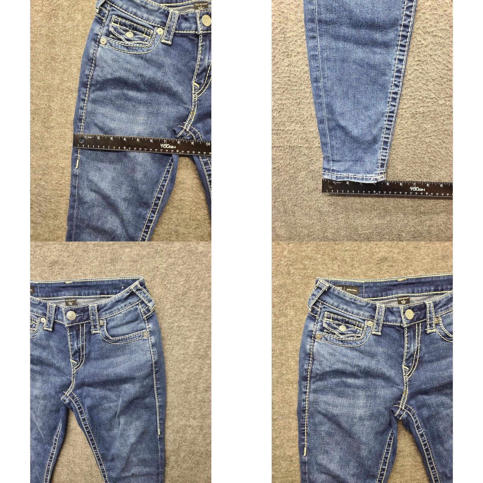 True Religion True Religion Jennie Big T Curvy Mid Rise Skinny Jeans Women 26x28 Blue Stretch Denim 5-Pocket Zipper Size 26" / US 2 / IT 38 - 8 Thumbnail