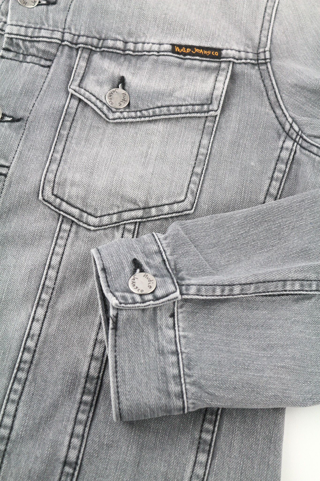Nudie Jeans TERRY BLACK S Denim Cotton Washed Grey Jacket 80789 Size US S / EU 44-46 / 1 - 5 Thumbnail