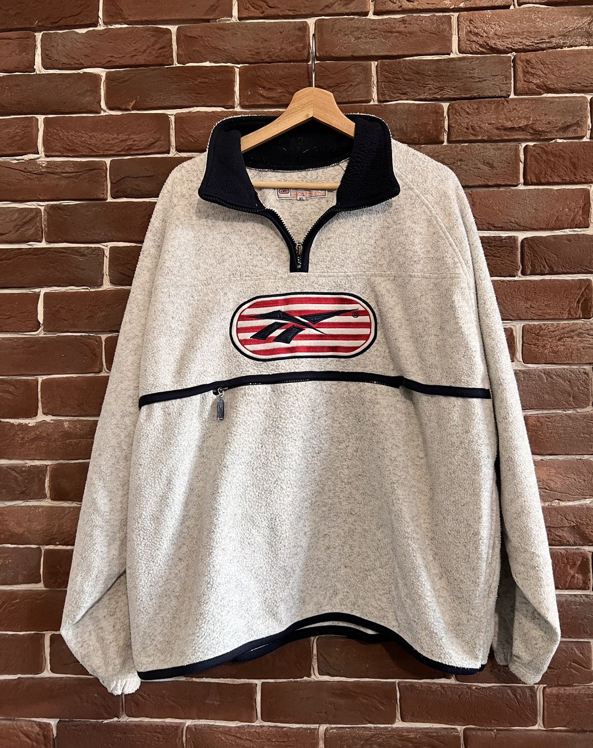Reebok 90s Reebok Sherpa Quarter Zip Fleece Big Logo Y2K Crewneck Size US XL / EU 56 / 4 - 1 Thumbnail