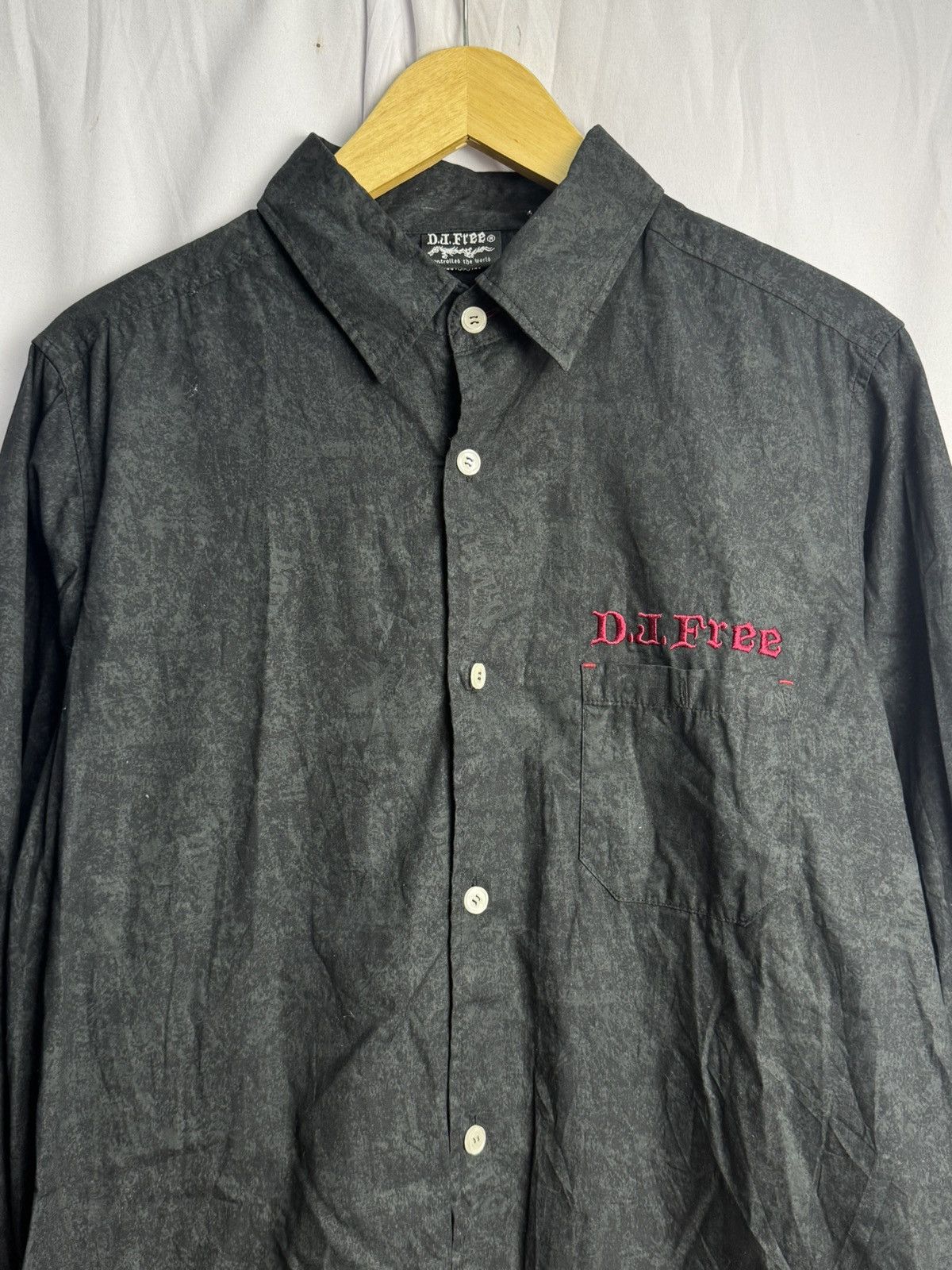 If Six Was Nine × Japanese Brand × Le Grande Bleu (L.G.B.) Japanese Crosses Tribal Poem Djfree Button Shirt Size US L / EU 52-54 / 3 - 3 Thumbnail