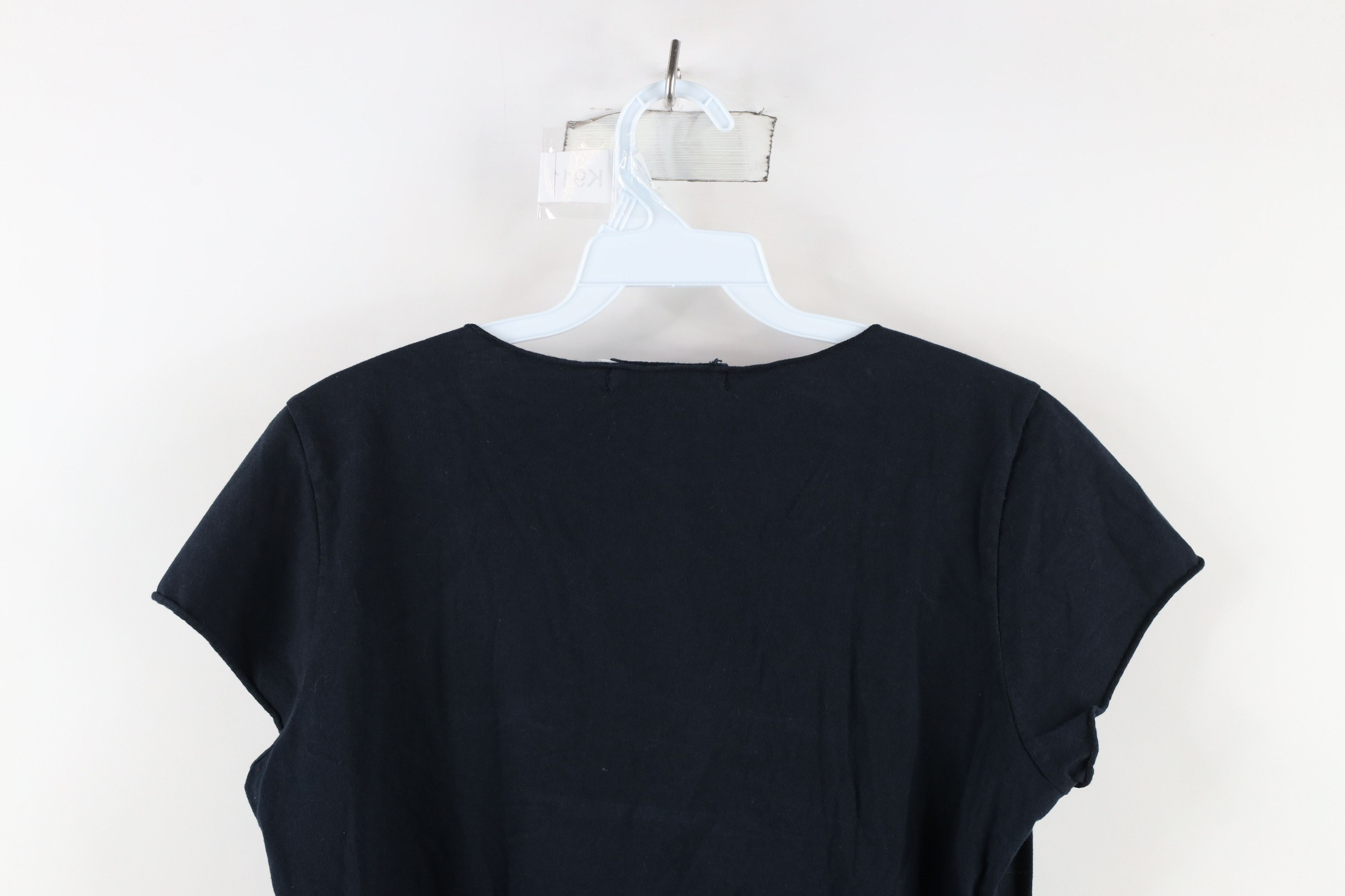 Johnny Was × Vintage Vintage 90s Johnny Was Marled Blank V-Neck T-Shirt Black USA Size M / US 6-8 / IT 42-44 - 9 Thumbnail
