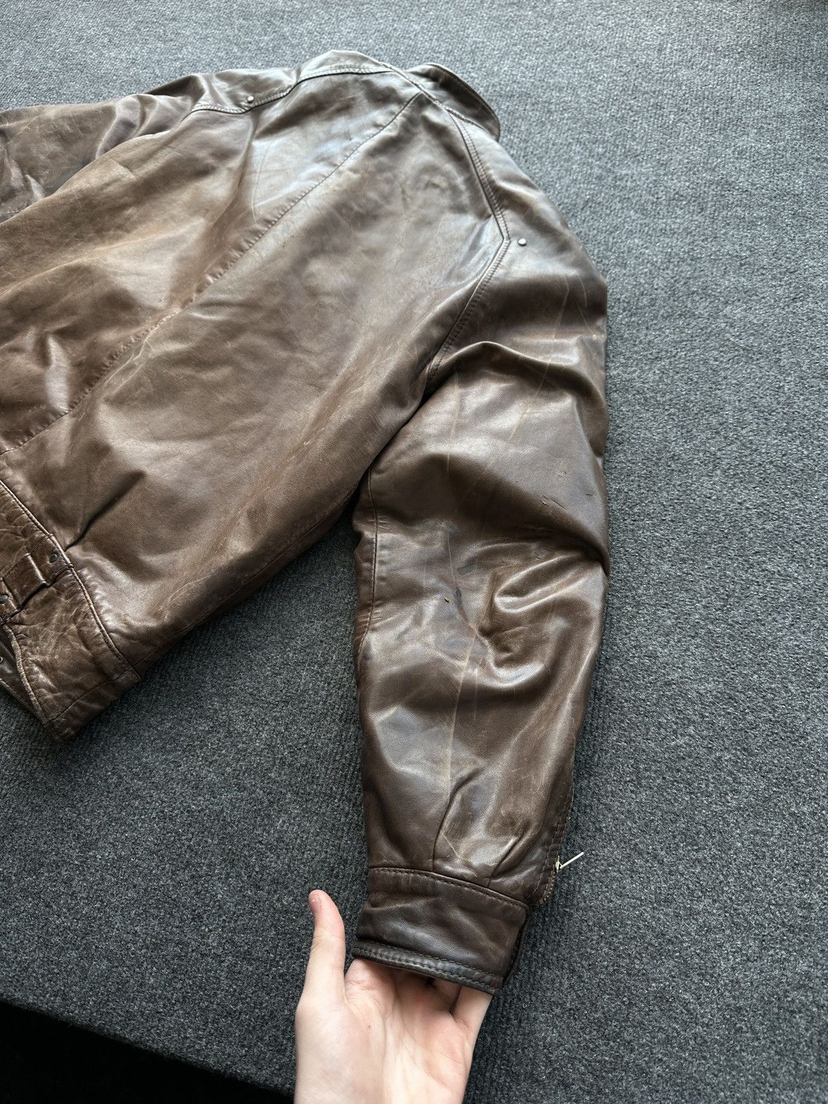 Other 🚨VNTG LEATHER JACKET AVANT GARDE WESTERN BROWN MOTO Size US XS / EU 42 / 0 - 12 Thumbnail