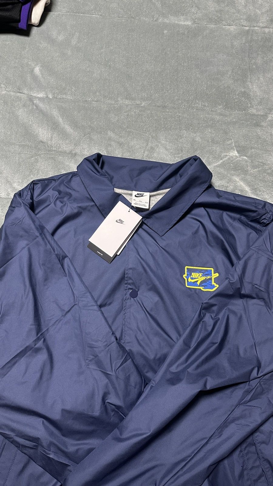 Nike NEW Size 2XL Nike Coach Jacket Midnight Navy W/ Lightning Size US XXL / EU 58 / 5 - 3 Thumbnail