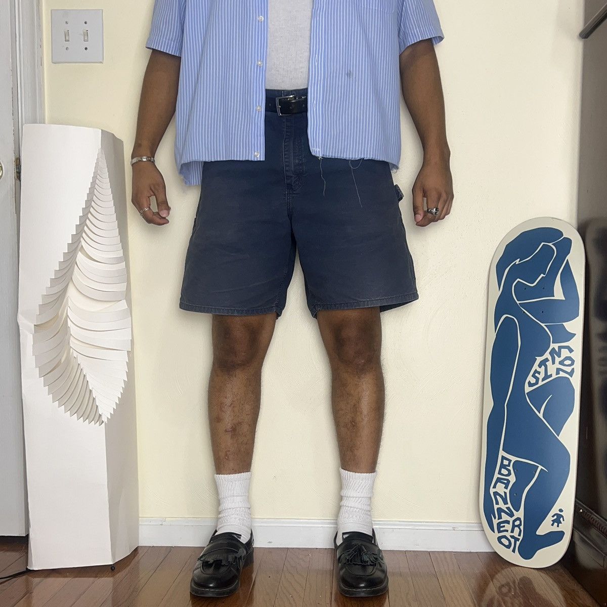 Carhartt × Vintage Carhartt Navy Carpenter Shorts Size US 36 / EU 52 - 6 Thumbnail