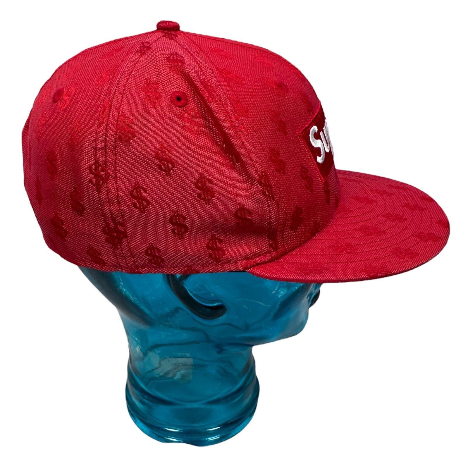 New Era Supreme Monogram Box Logo New Era Hat Men’s 7 1/4 Red Size ONE SIZE - 2 Thumbnail
