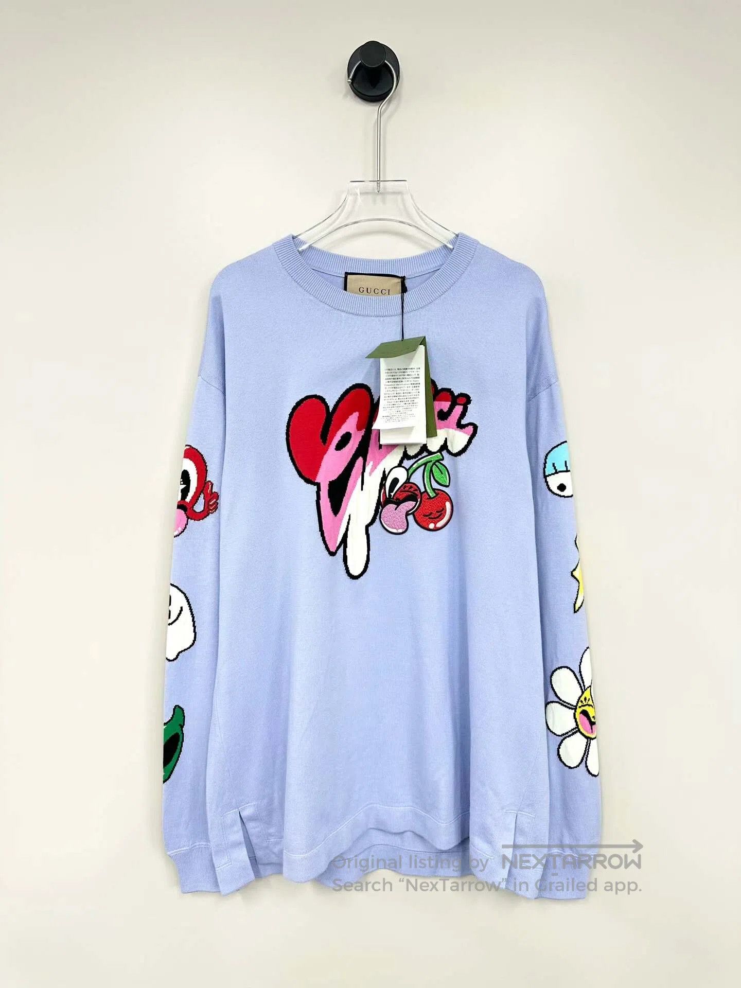 Gucci Guicci Light Purple Cartoon Logo Long-sleeve Sweatshirt| Size US XS / EU 42 / 0 - 1 Thumbnail