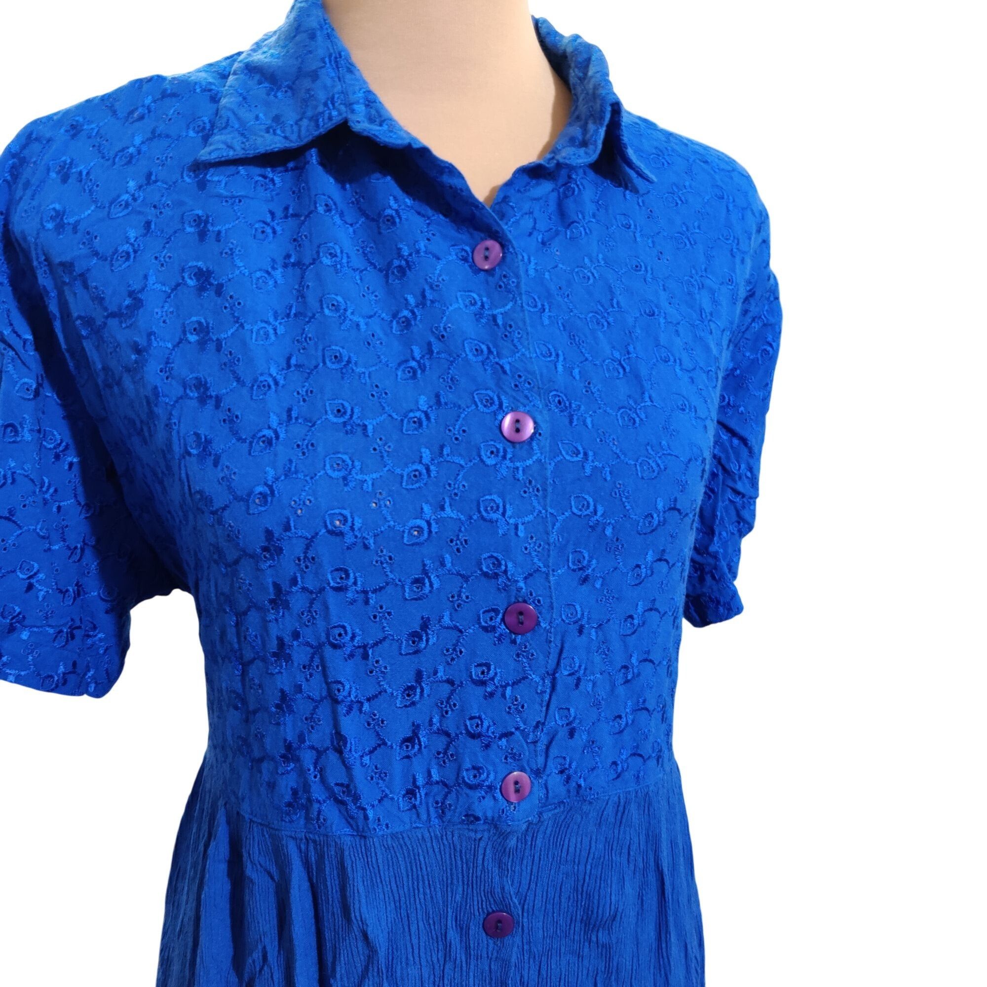 Vintage Vintage 220 Hickory Womens Dress Maxi Floral Embroidery Shor Size XL / US 12-14 / IT 48-50 - 2 Thumbnail