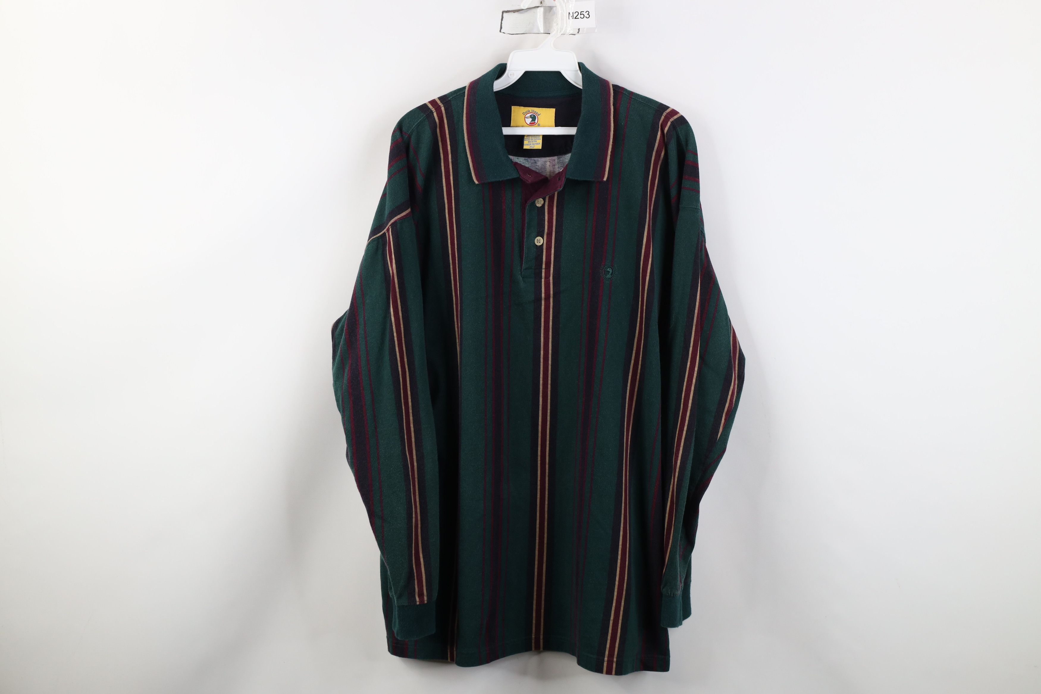 Vintage Vintage 90s Streetwear Striped Long Sleeve Rugby Polo Shirt Size US L / EU 52-54 / 3 - 1 Thumbnail