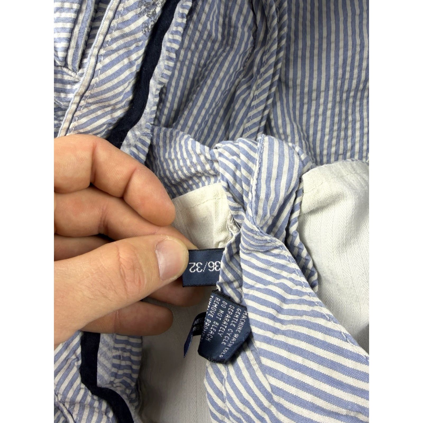 Polo Ralph Lauren Polo Ralph Lauren Pants Mens 36x29 Seersucker Blue Stripe Chino Flat Front Straight Classic Preppy Logo Button Modern Stretch Size US M / EU 48-50 / 2 - 4 Thumbnail