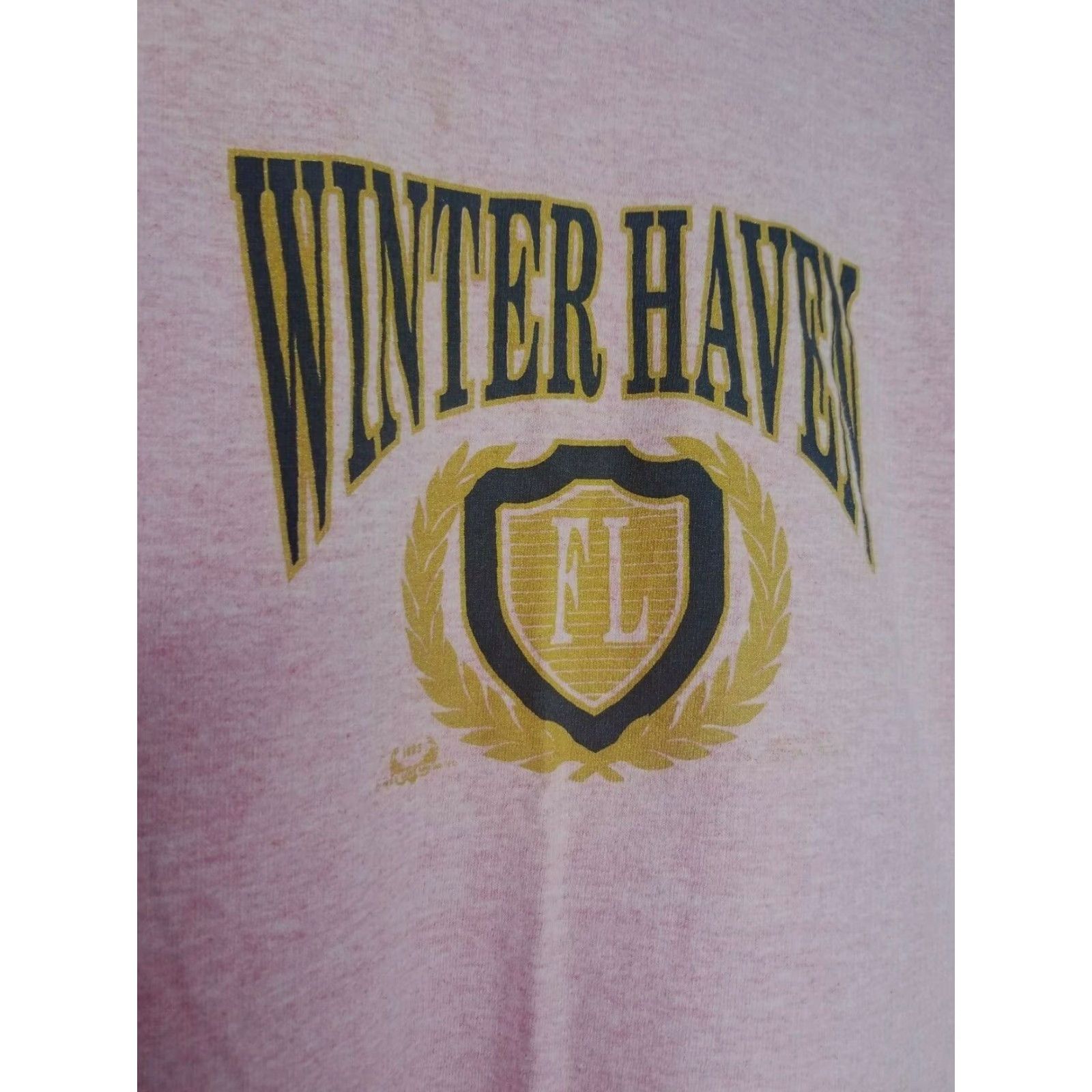 Vintage VTG 80s Mens L T Shirt Winter Haven FL Travel Souvenir USA Pink Single Stitch Graphic Print Short Sleeve Crew Neck Cotton Shirt Men Size US L / EU 52-54 / 3 - 2 Thumbnail