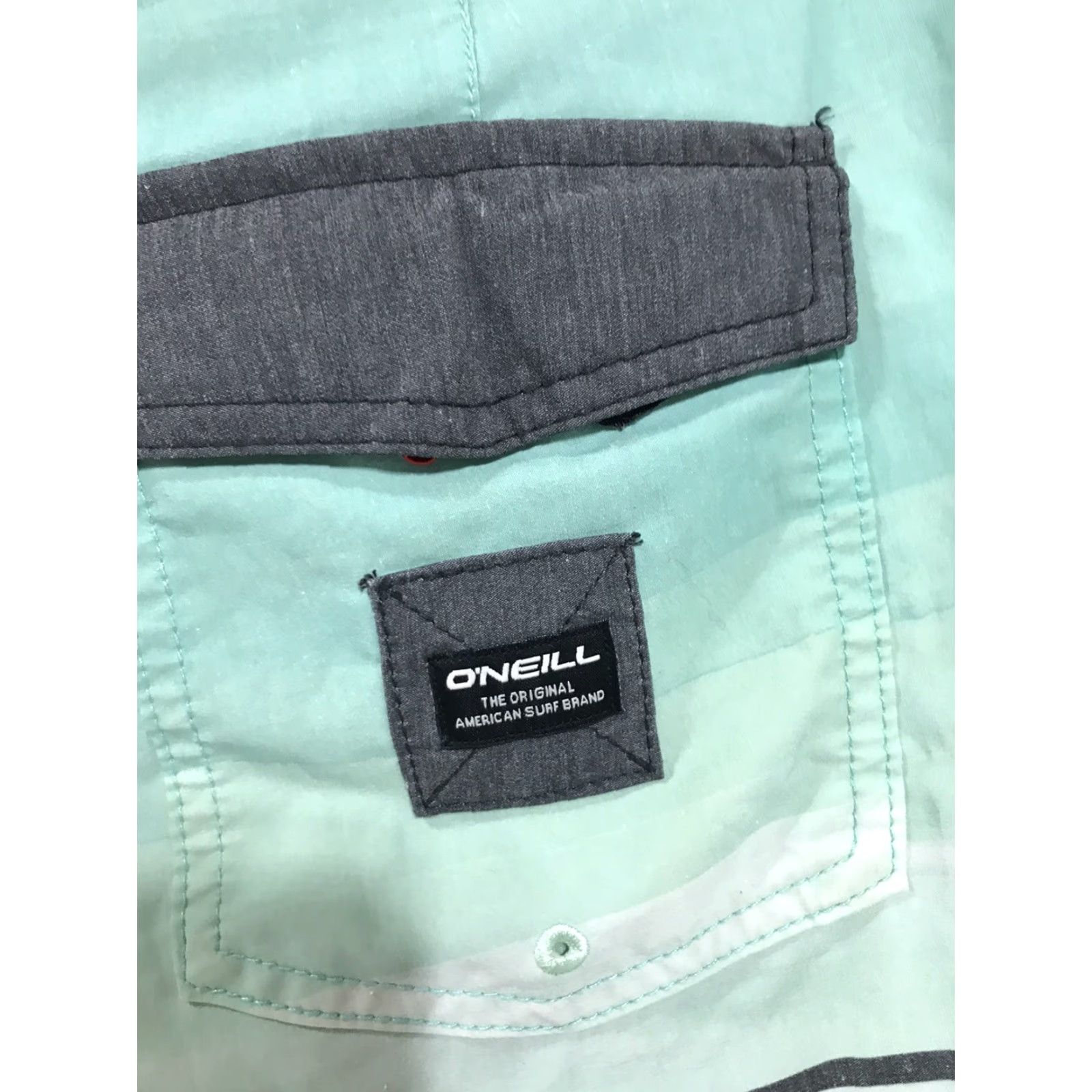 O'Neill O'Neill Classic Board Shorts 19" Size 36 Green/Gray Striped Mens Size US 36 / EU 52 - 3 Thumbnail