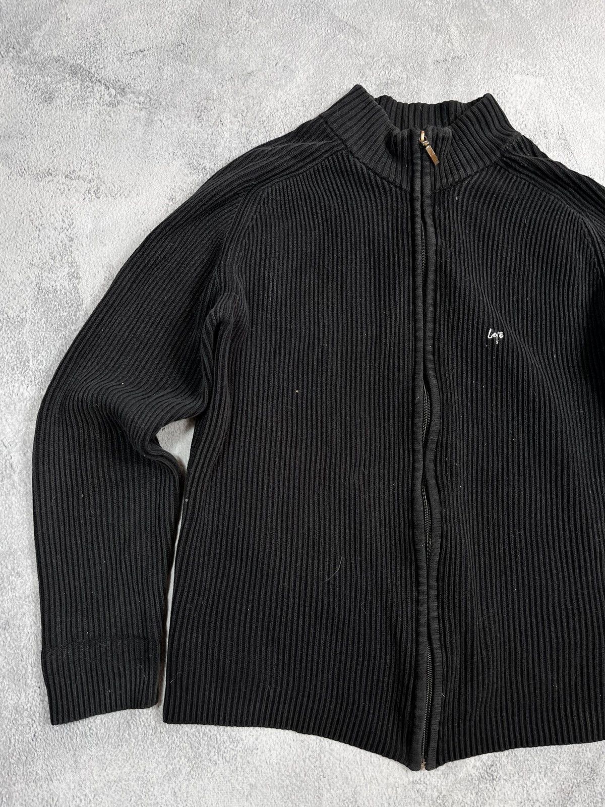 Japanese Brand × Vintage Vintage Y2K faded zip up ribbed sweater 00s style size M Size US M / EU 48-50 / 2 - 2 Thumbnail