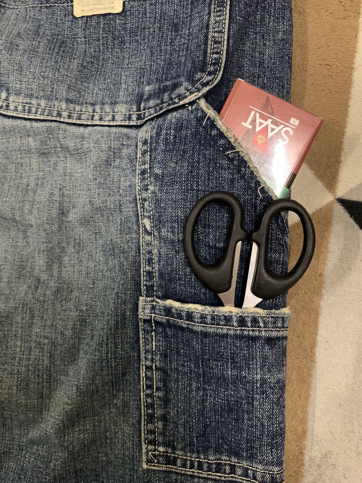 JNCO Vintage Japanese Big John Baggy Distressed Carpenter Jeans Size US 34 / EU 50 - 13 Thumbnail
