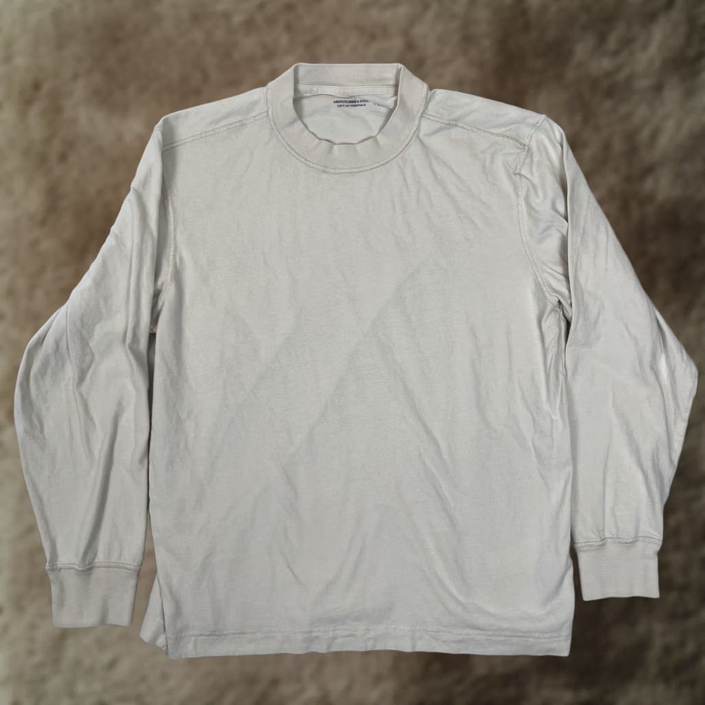 Abercrombie & Fitch Abercrombie & Fitch Long Sleeve T-Shirt Mens Small Beige Soft Essentials Size US S / EU 44-46 / 1 - 1 Thumbnail
