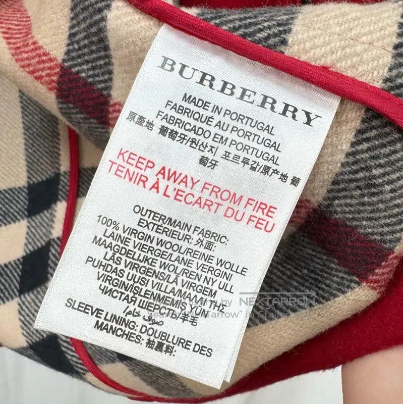 Burberry Burberry Red Wool Logo Coat for Women. Size L / US 10 / IT 46 - 8 Thumbnail