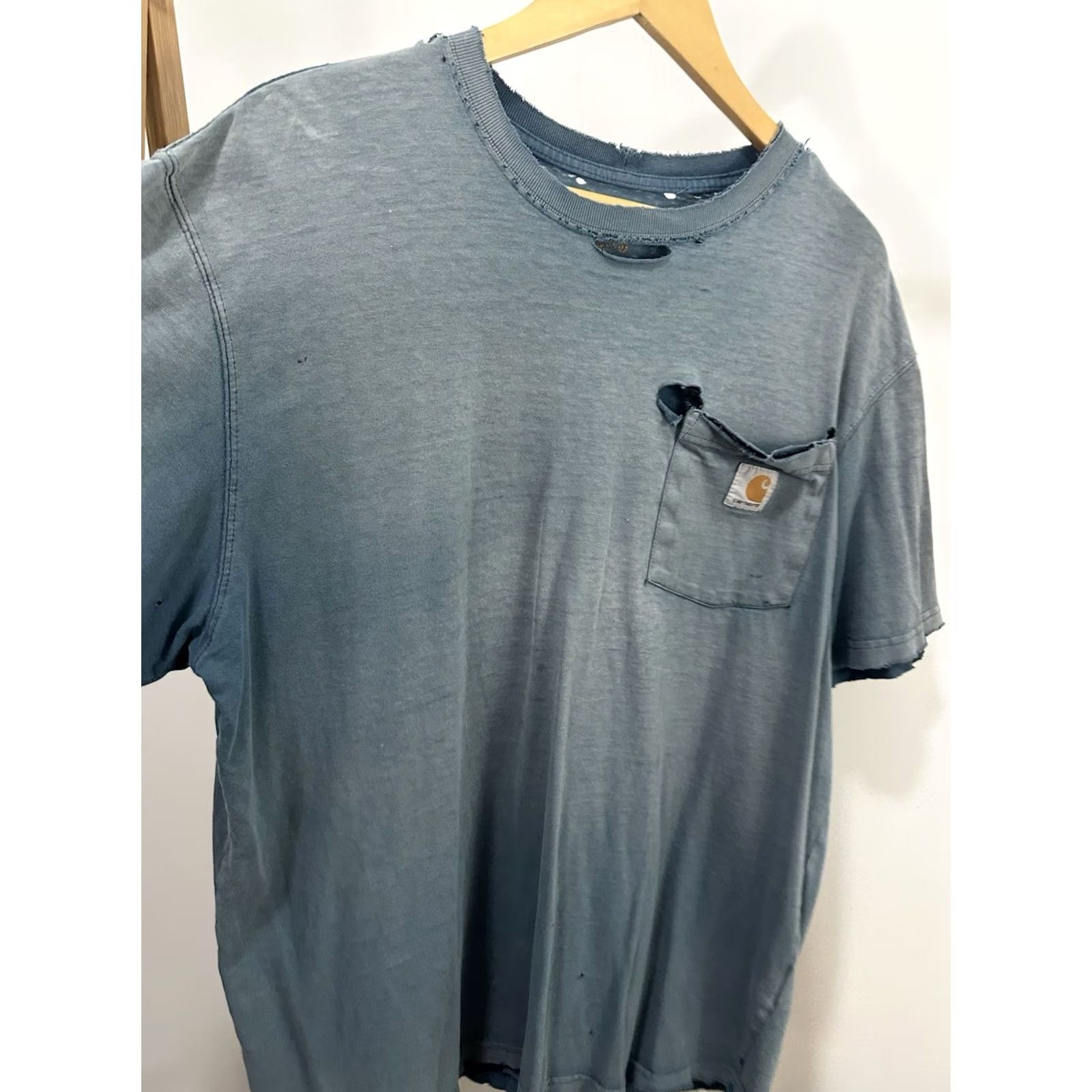 Carhartt VTG Carhartt Gradient Sun Faded Thrashed Worn WIP Distressed Pocket T-Shirt L Turquoise Men Shirt Short Sleeve Size L Mens Size US L / EU 52-54 / 3 - 7 Thumbnail