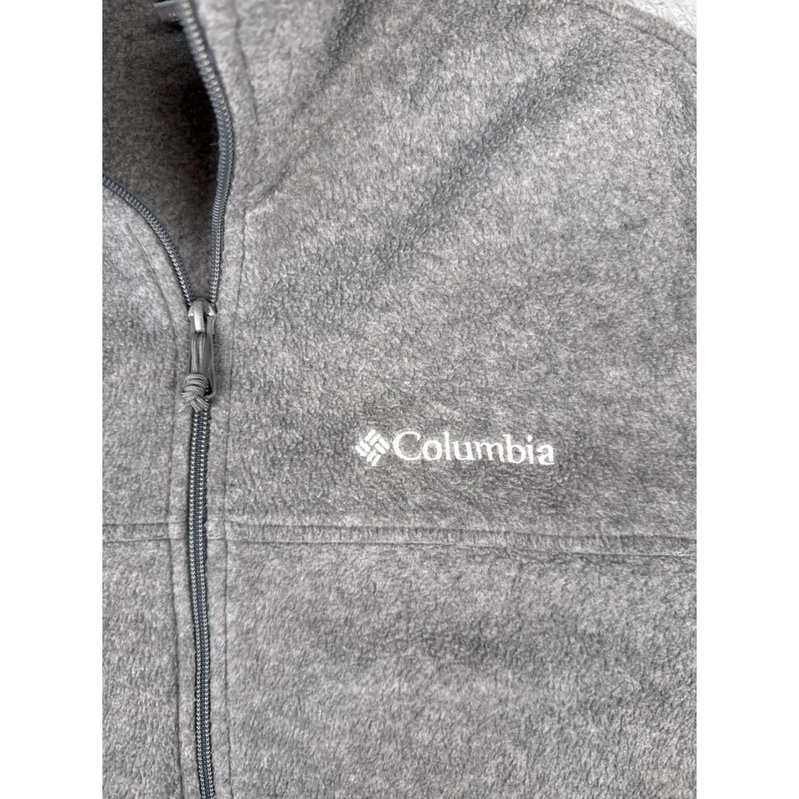 Vintage Columbia Jacket Womens Large Gray Full Zip Mock Neck Polyester Fleece Hike Camp Size L / US 10 / IT 46 - 6 Thumbnail