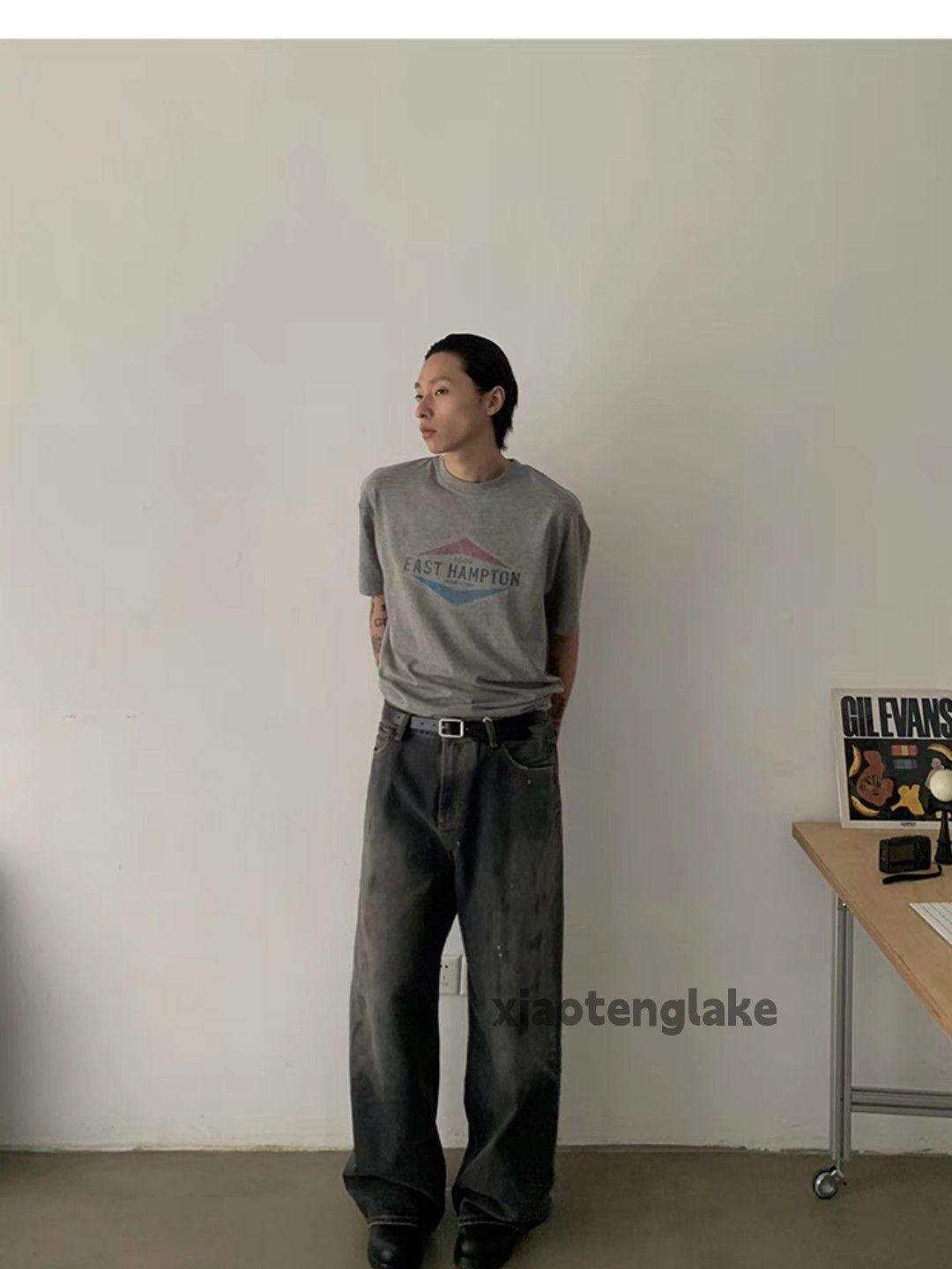 Jean × Vintage Washed faded utility unisex outdoor paint stain jeans Size US 30 / EU 46 - 4 Thumbnail