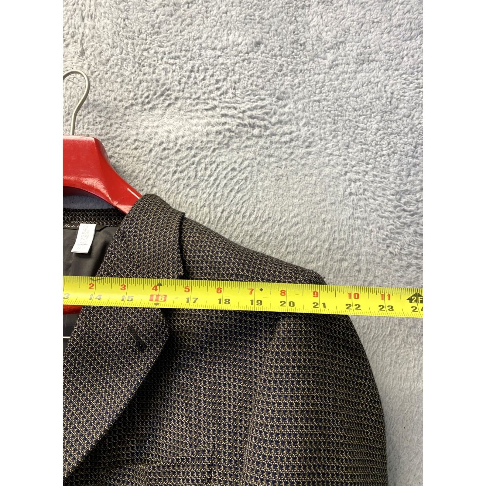 Canali Canali Blazer Men’s 48 Wool Geometric Single-Breasted Three-Button Notch Lapel Gold Brown Italy Shirt? Size 48R - 3 Thumbnail