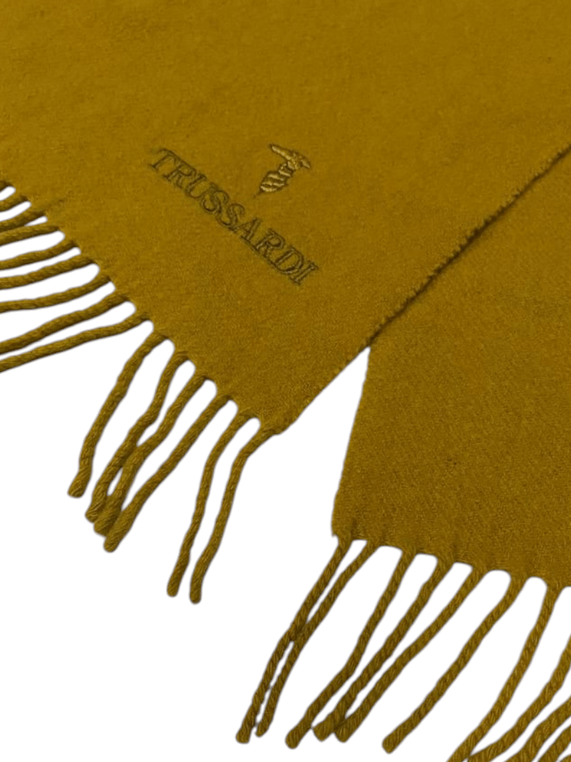 Trussardi Trussardi Lambswool Scarf – Made in Italy – Mustard Gold Size ONE SIZE - 3 Thumbnail