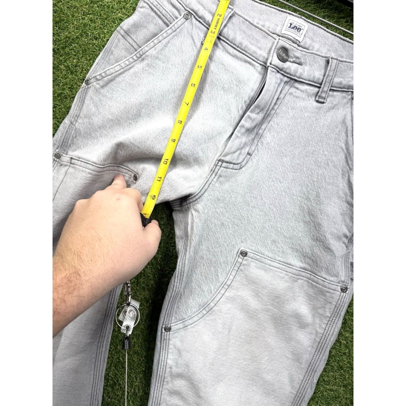 Lee Lee Mens Carpenter Pants Slim Fit 30x32 Grey Workwear Pants Vintage No 30in inseam 32in waist Slim Lee Size US 30 / EU 46 - 6 Thumbnail