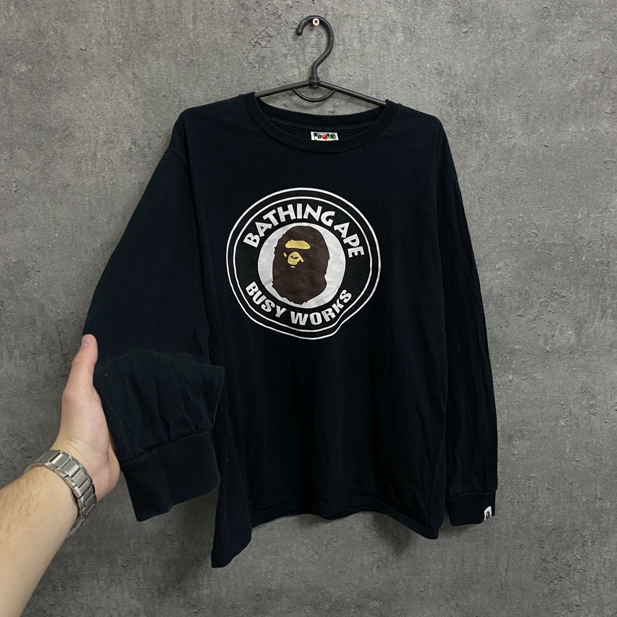 Bape A Bathing Ape Bape Long Sleeve Big Logo Shirt Size US L / EU 52-54 / 3 - 2 Thumbnail