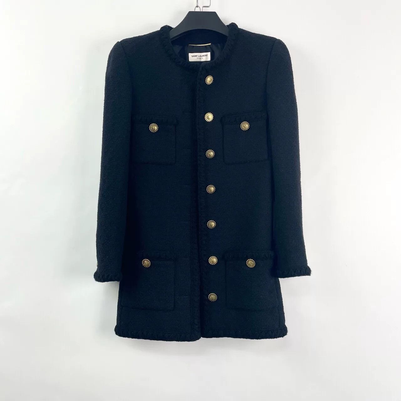 Saint Laurent Paris Saint Laurent Black Tweed Jacket Size S / US 4 / IT 40 - 1 Thumbnail