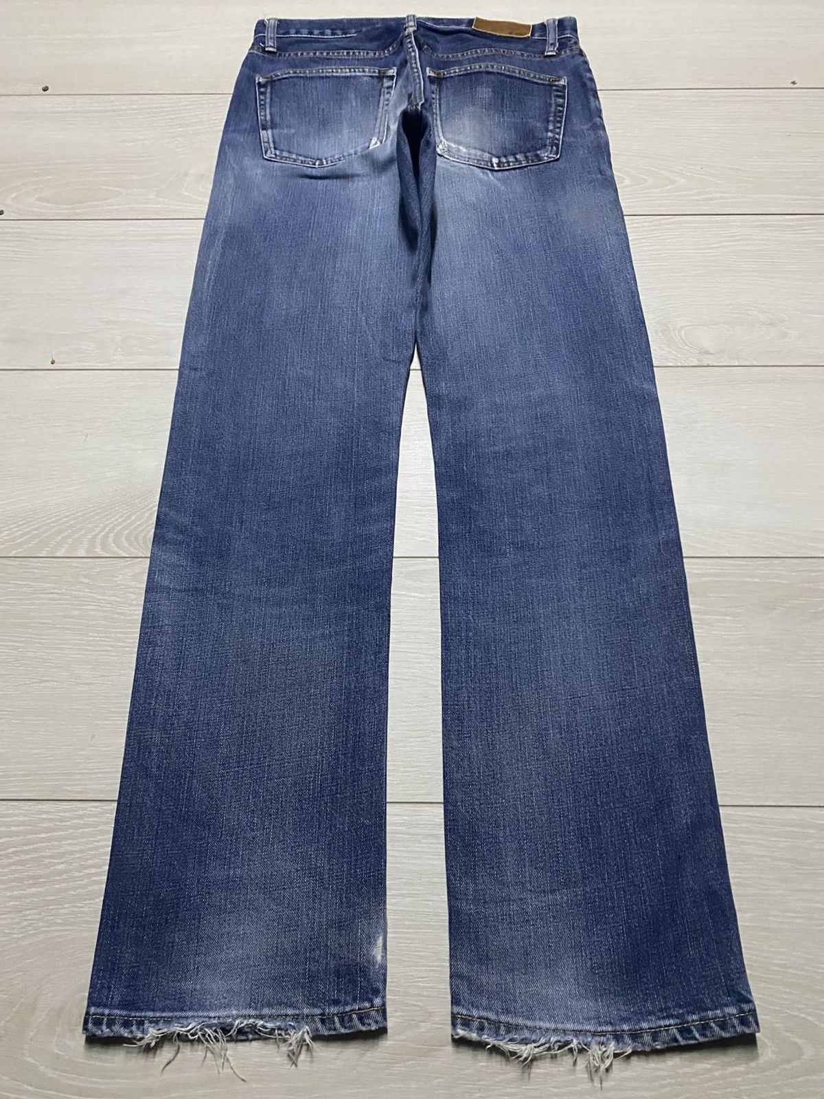 Japanese Brand Vintage Uniqlo S002 Distressed Fade Wash Slim Straight Jeans Size US 30 / EU 46 - 2 Thumbnail