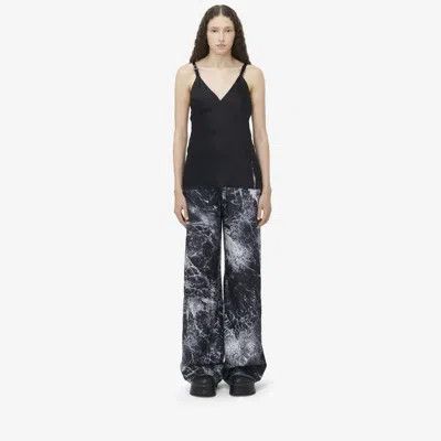 Alexander McQueen o1srvl11e0326 Smashed Screen Wide Leg Trousers Black/White Size 26" / US 2 / IT 38 - 1 Preview