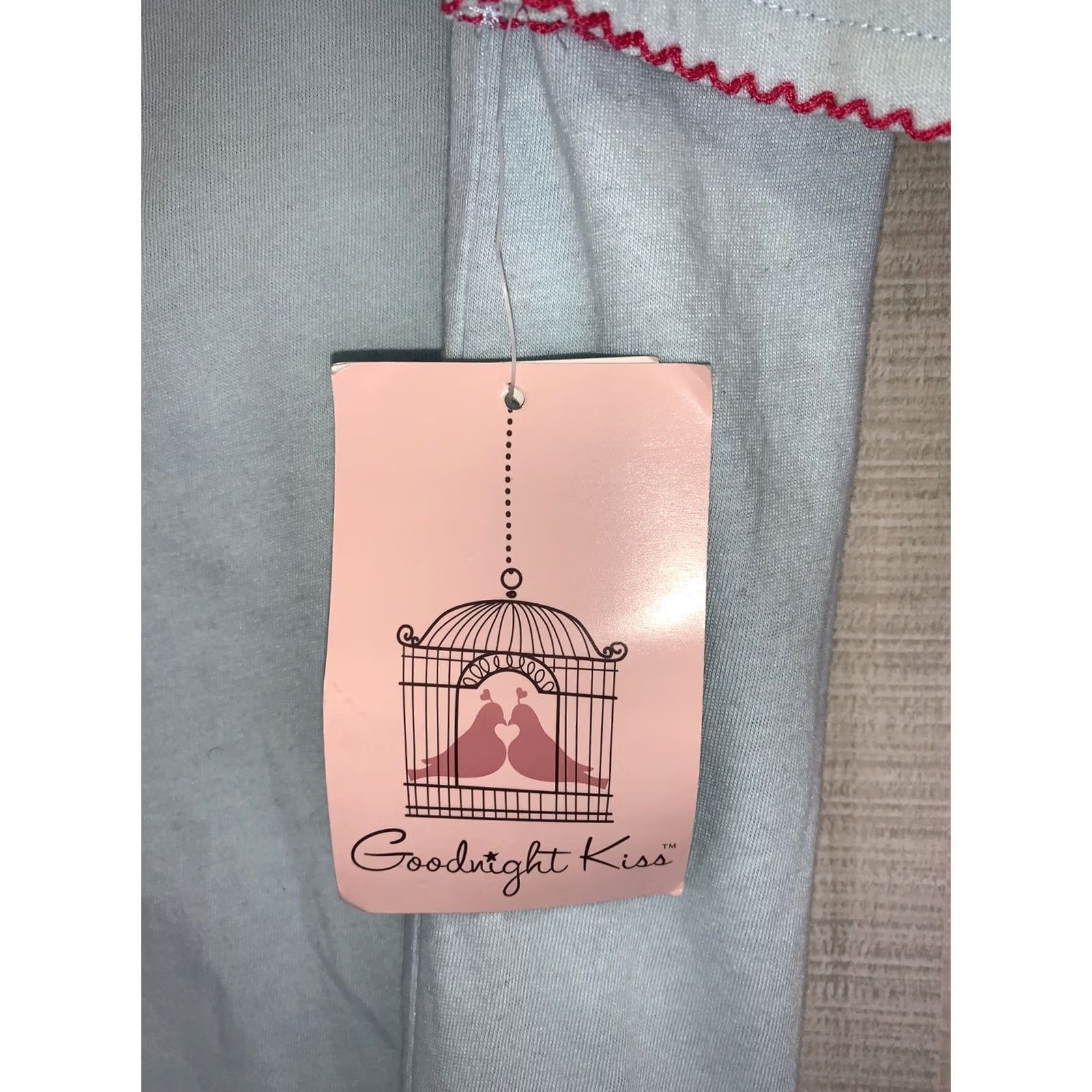 Vintage VINTAGE? Goodnight Kiss Sweet Dreams Cat Sleeping Embroidered Long Sleeve Top Large NWD Ladies Pajama Top Blue Size L / US 10 / IT 46 - 7 Thumbnail