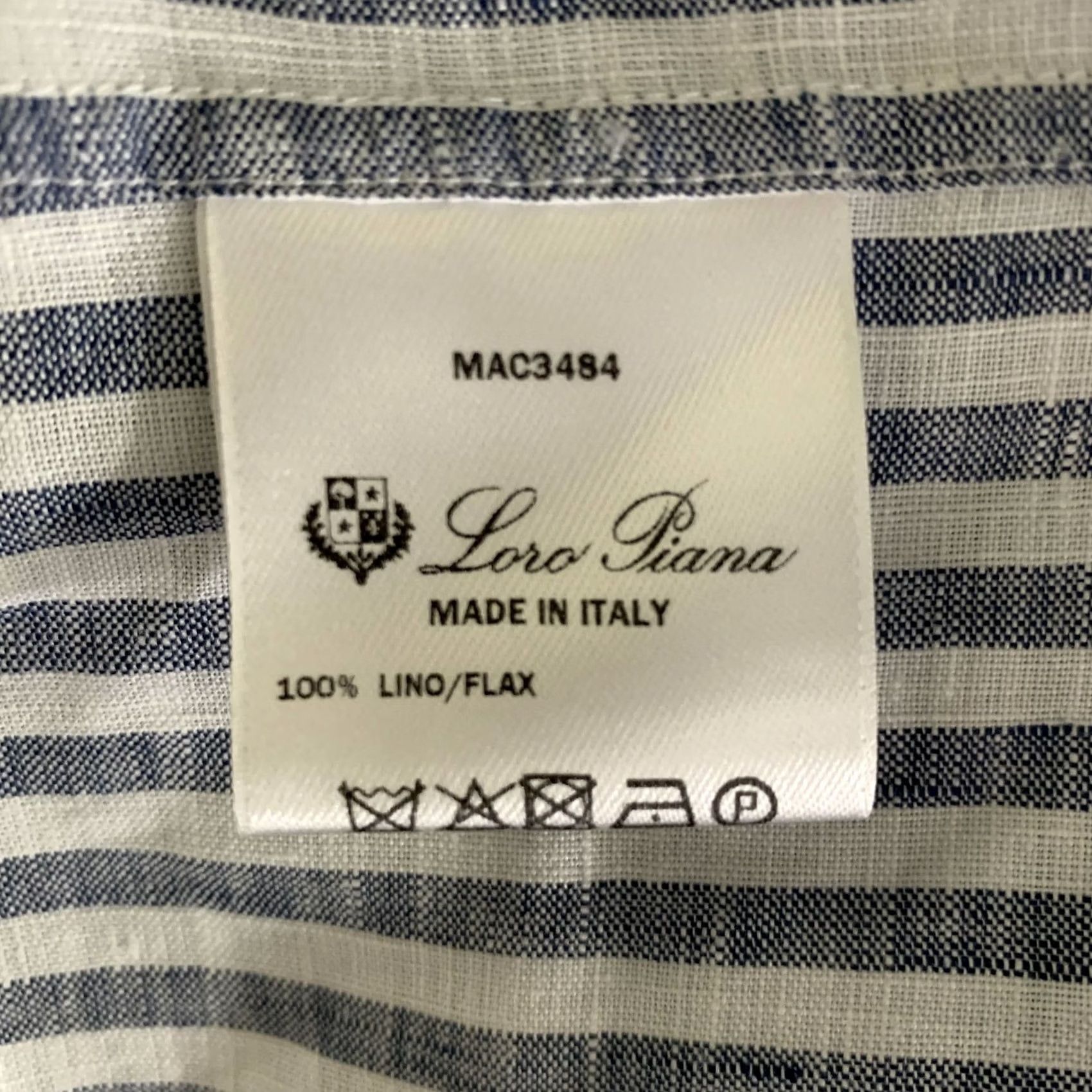 Loro Piana LORO PIANA Women Shirt Size 12 White Blue Flax Stripe Adult Size XL / US 12-14 / IT 48-50 - 5 Thumbnail